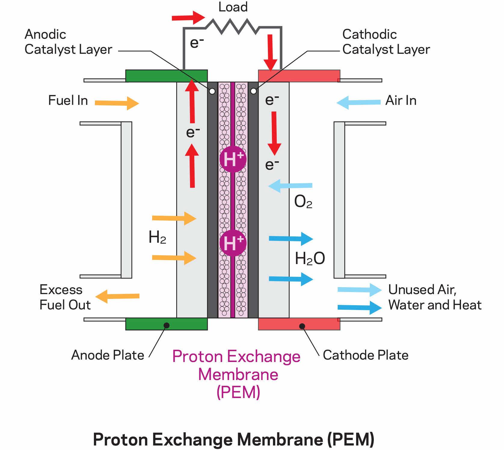 PEM fuel cells diagram